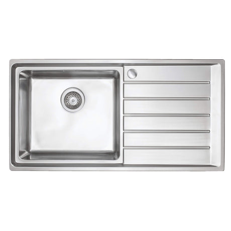 Häfele Veneto Inset Mount Sink For 500mm With Single Bowl And Drainer in Stainless Steel 56782151