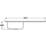 Häfele Veneto Inset Mount Sink For 500mm With Single Bowl And Drainer in Stainless Steel 56782151 Dimension