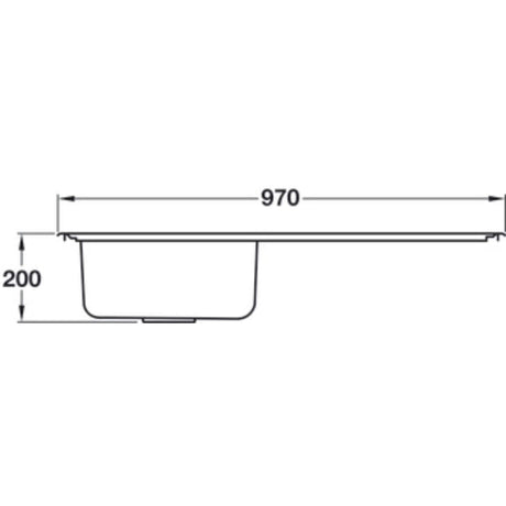 Häfele Veneto Inset Mount Sink For 500mm With Single Bowl And Drainer in Stainless Steel 56782151 Dimension