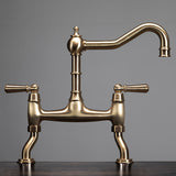 Bidbury & Co. Henbury Bridge Kitchen Mixer Tap with Lever Handles & Ornate Regal Design