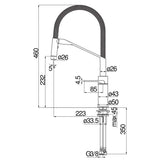 Nobili Heron Semi-Pro Pull Out Kitchen Tap in Chrome & Black-The Tap Collection