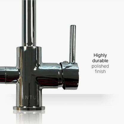 INTU Flair 3 in 1 Filtered Cold Water Kitchen Tap in Chrome With Swan Neck Polished Finished