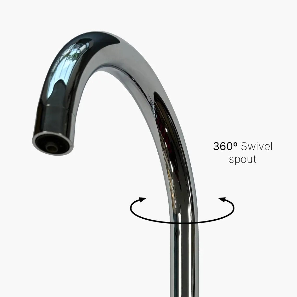 INTU Flair 3 in 1 Filtered Cold Water Kitchen Tap in Chrome With Swan Neck Swivel Spout