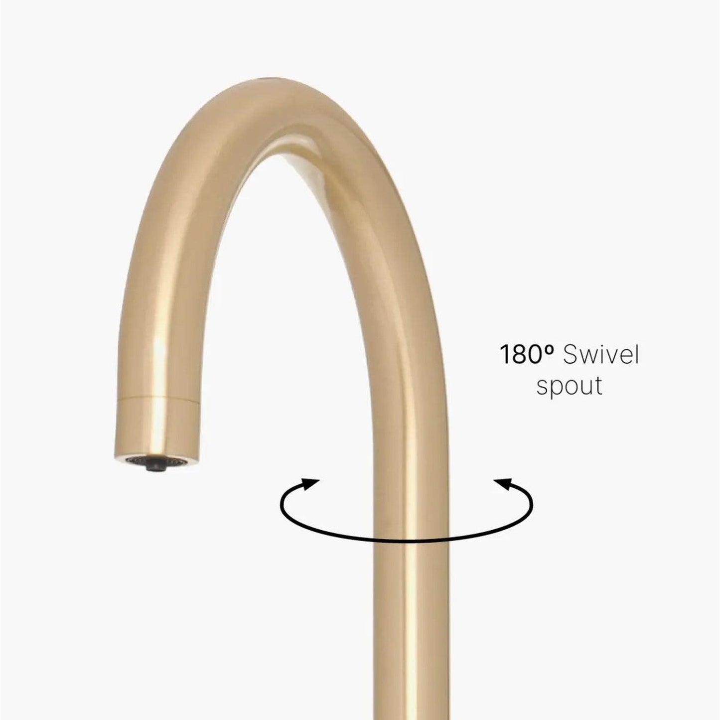 INTU 4OUR 4 in 1 Instant Boiling Water Kitchen Tap in Brushed Gold With Swan Neck and Nexus Tank-The Tap Collection