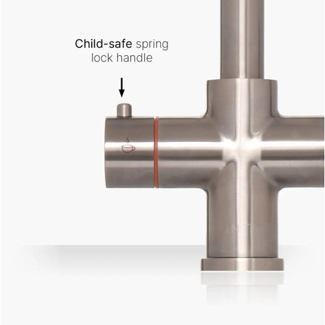 INTU 4OUR 4 in 1 Instant Boiling Water Kitchen Tap in Brushed Nickel With Square Neck and Nexus Tank-The Tap Collection