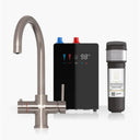 INTU 4OUR 4 in 1 Instant Boiling Water Kitchen Tap in Brushed Nickel With Swan Neck and Nexus Tank