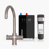 INTU 4OUR 4 in 1 Instant Boiling Water Kitchen Tap in Brushed Nickel With Swan Neck and Nexus Tank