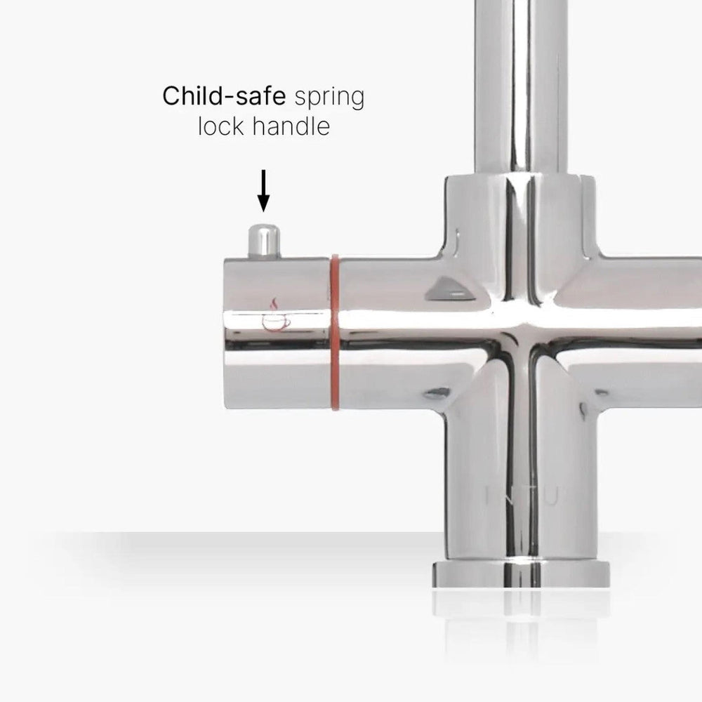 INTU 4OUR 4 in 1 Instant Boiling Water Kitchen Tap in Chrome With Square Neck and Nexus Tank-The Tap Collection
