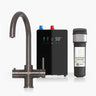 INTU 4OUR 4 in 1 Instant Boiling Water Kitchen Tap in Gunmetal With Swan Neck and Nexus Tank