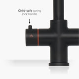 INTU 4OUR 4 in 1 Instant Boiling Water Kitchen Tap in Matt Black With Square Neck and Nexus Tank-The Tap Collection