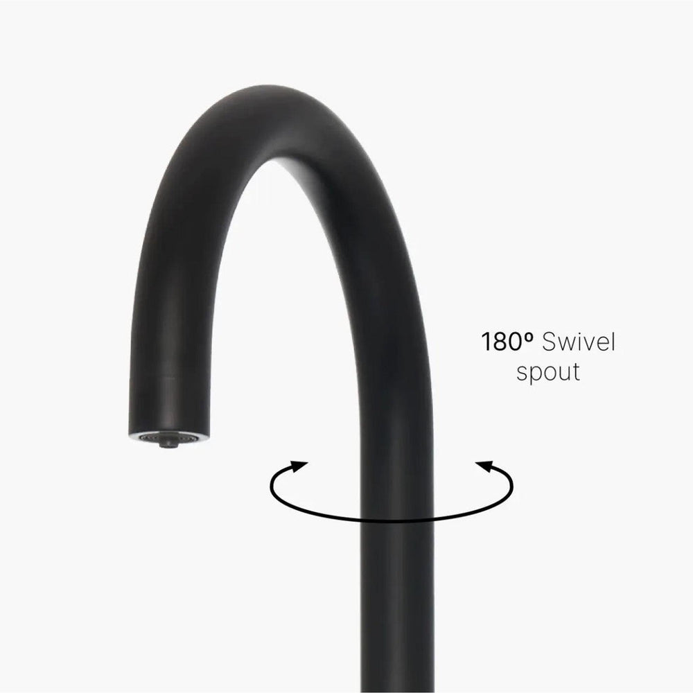 INTU 4OUR 4 in 1 Instant Boiling Water Kitchen Tap in Matt Black With Swan Neck and Nexus Tank-The Tap Collection