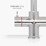 INTU Asprey 3 in 1 Instant Boiling Water Kitchen Tap in Chrome With Swan Neck and Solo Noir Tank-The Tap Collection
