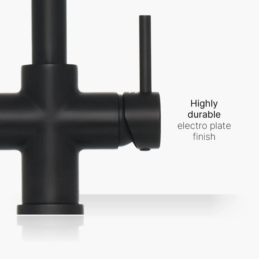INTU Asprey 3 in 1 Instant Boiling Water Kitchen Tap in Matt Black Handle