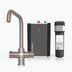 INTU Expression 3 in 1 Instant Boiling Water Kitchen Tap in Brushed Nickel With Square Neck and Solo Noir Tank