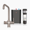 INTU Expression 3 in 1 Instant Boiling Water Kitchen Tap in Brushed Nickel With Square Neck and Solo Noir Tank