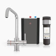 INTU Expression 3 in 1 Instant Boiling Water Kitchen Tap in Chrome With Square Neck and Solo Noir Tank-The Tap Collection