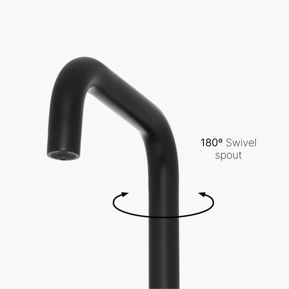 INTU Expression 3 in 1 Instant Boiling Water Kitchen Tap in Matt Black With Square Neck and Solo Noir Tank-The Tap Collection