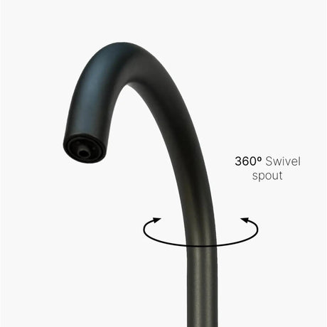 INTU Flair 3 in 1 Filtered Cold Water Kitchen Tap in Gunmetal With Swan Neck Swivel Rotation