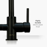 INTU Flair 3 in 1 Filtered Cold Water Kitchen Tap in Matt Black With Swan Neck Handle