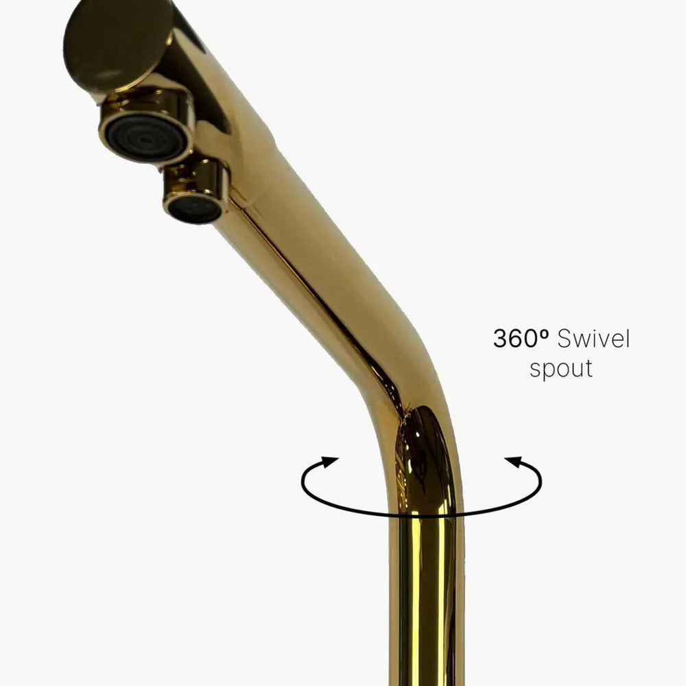 INTU Fusion 3 in 1 Filtered Cold Water Kitchen Tap in Brushed Gold With Square Neck-The Tap Collection