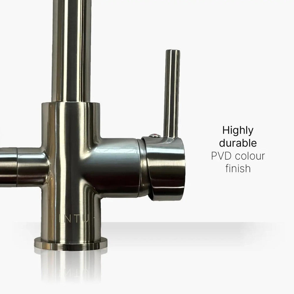 INTU Fusion 3 in 1 Filtered Cold Water Kitchen Tap in Brushed Nickel With Square Neck-The Tap Collection