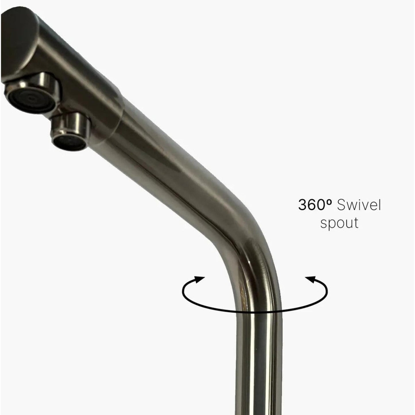 INTU Fusion 3 in 1 Filtered Cold Water Kitchen Tap in Brushed Nickel With Square Neck-The Tap Collection