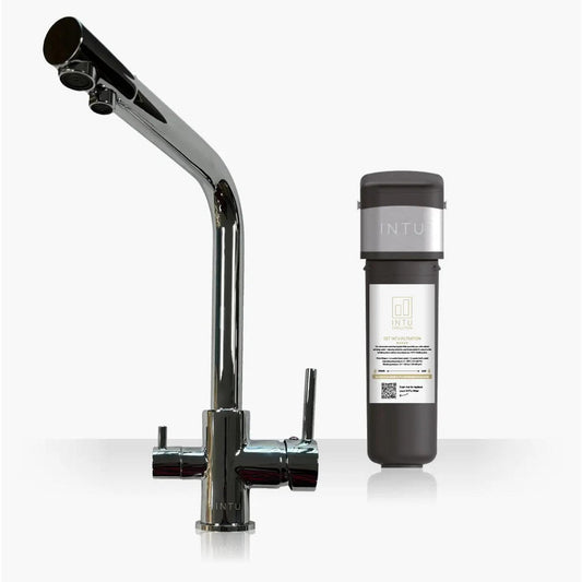 INTU Fusion 3 in 1 Filtered Cold Water Kitchen Tap in Chrome With Square Neck-The Tap Collection