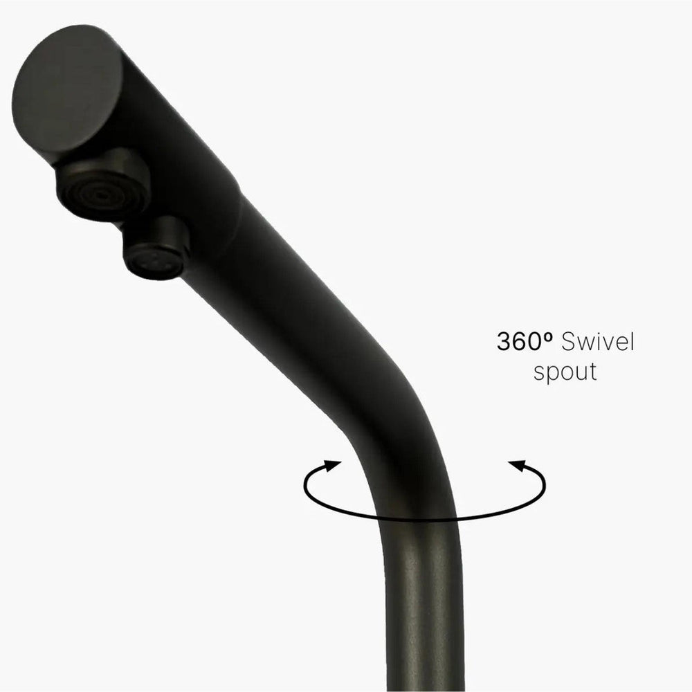 INTU Fusion 3 in 1 Filtered Cold Water Kitchen Tap in Gunmetal With Square Neck-The Tap Collection