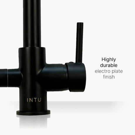 INTU Fusion 3 in 1 Filtered Cold Water Kitchen Tap in Matt Black Handle