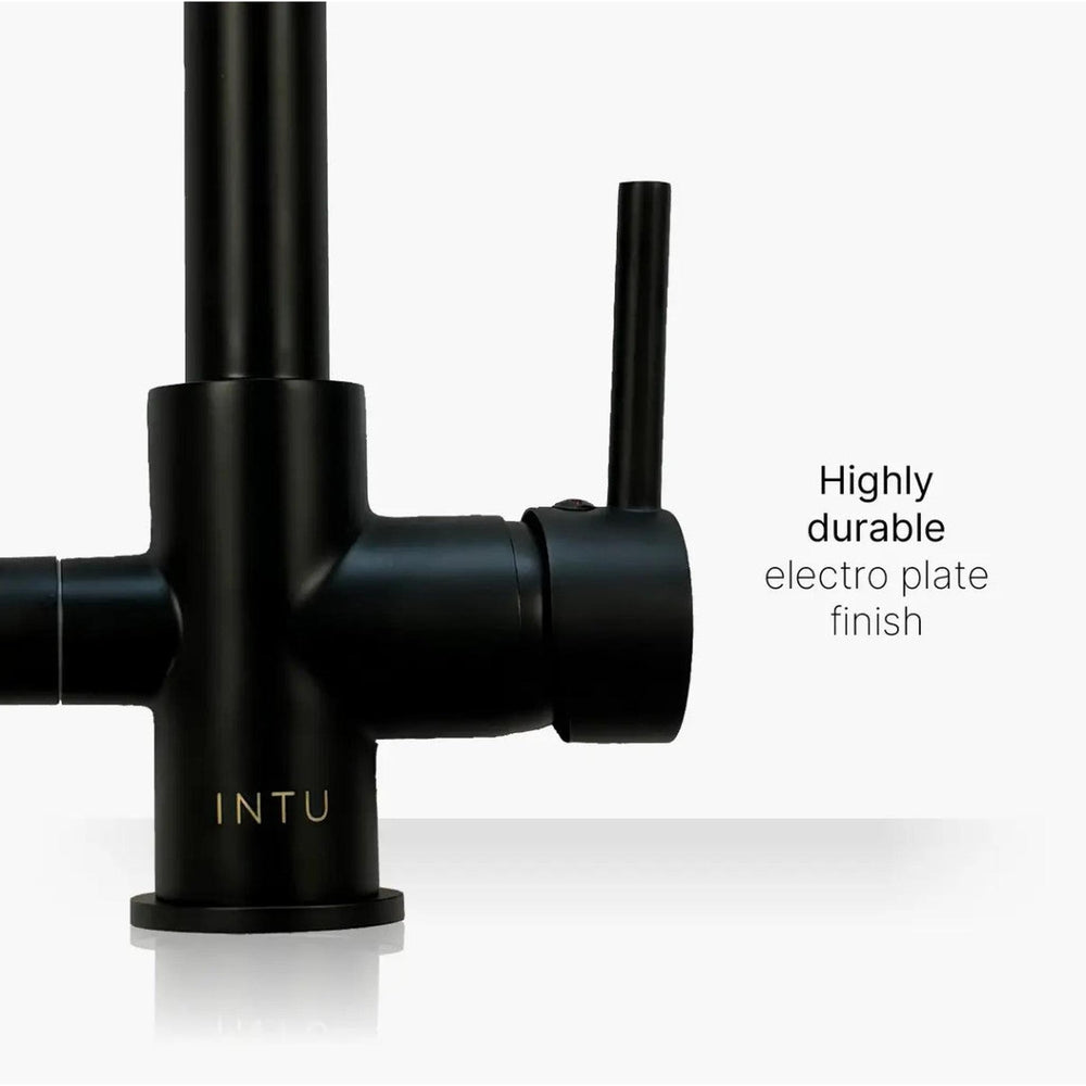 INTU Fusion 3 in 1 Filtered Cold Water Kitchen Tap in Matt Black With Square Neck-The Tap Collection