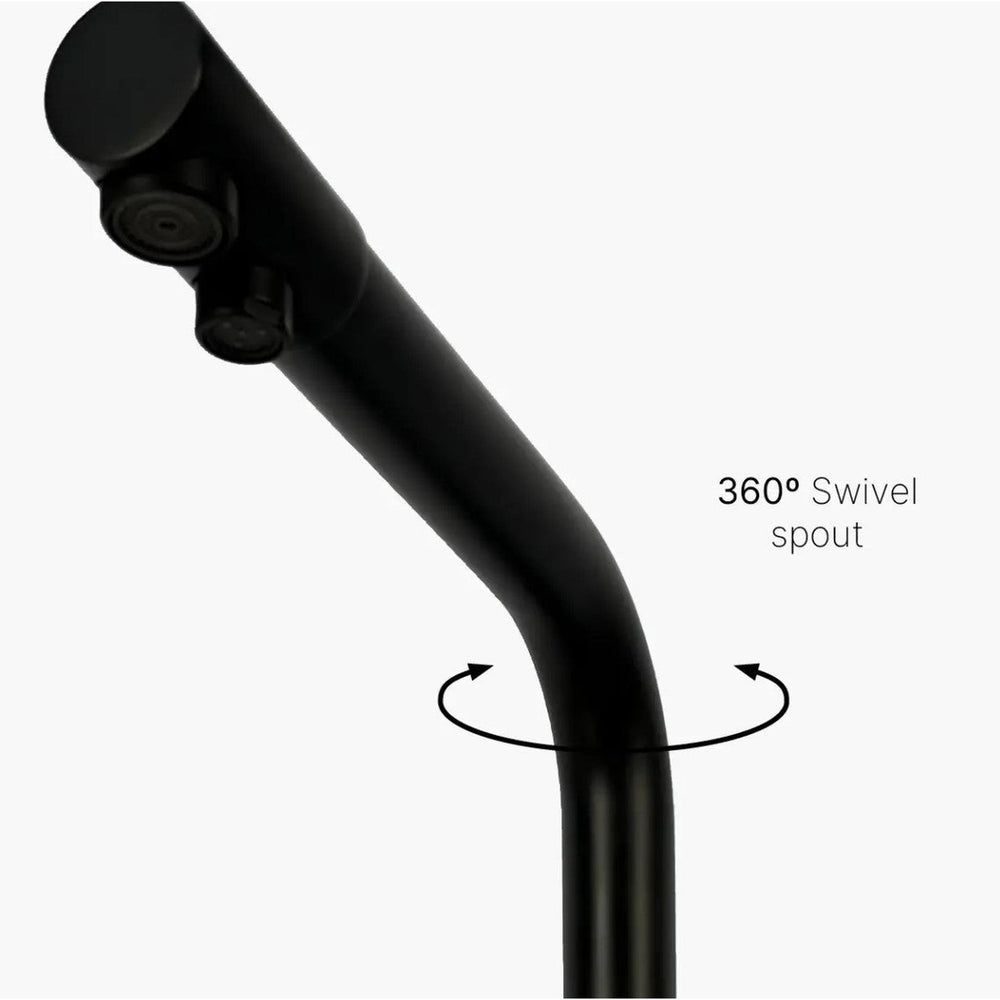 INTU Fusion 3 in 1 Filtered Cold Water Kitchen Tap in Matt Black With Square Neck-The Tap Collection