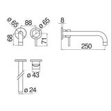 Nobili Live Wall Mounted Contemporary Kitchen Tap in Matt Black-The Tap Collection