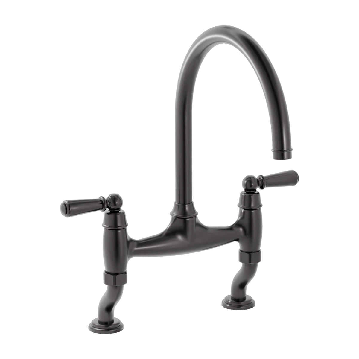 Bidbury & Co. Moreton Bridge Kitchen Mixer Tap with White Tipped Lever Handles & Regal Design