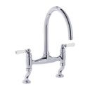 Bidbury & Co. Moreton Bridge Kitchen Mixer Tap with White Tipped Lever Handles & Regal Design