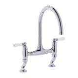 Bidbury & Co. Moreton Bridge Kitchen Mixer Tap with White Tipped Lever Handles & Regal Design