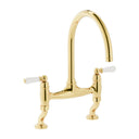 Bidbury & Co. Moreton Bridge Kitchen Mixer Tap with White Tipped Lever Handles & Regal Design