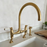 Bidbury & Co. Moreton Bridge Kitchen Mixer Tap with White Tipped Lever Handles & Regal Design