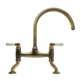 Bidbury & Co. Moreton Bridge Kitchen Mixer Tap with White Tipped Lever Handles & Regal Design