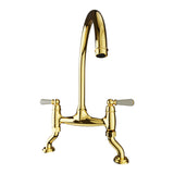 Bidbury & Co. Moreton Bridge Kitchen Mixer Tap with White Tipped Lever Handles & Regal Design
