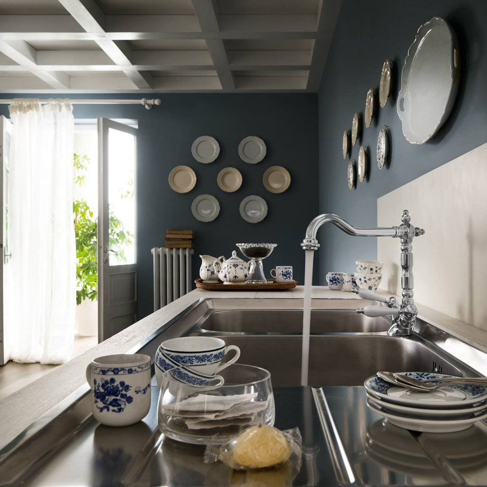 Nobili Antica P-Spout Traditional Style Kitchen Tap in Chrome Life Style