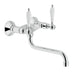 Nobili Antica Traditional Style Wall Mounted Dual Lever Kitchen Tap in Chrome