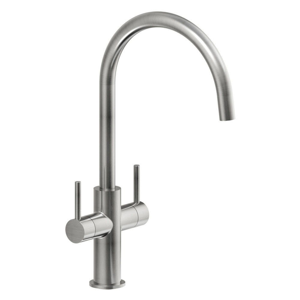 Nobili Aquerelli J Spout Kitchen Tap in Brushed Steel