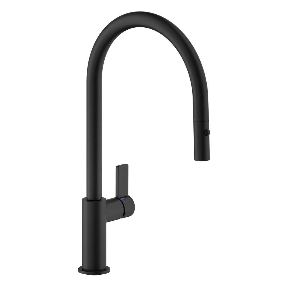 Nobili Flag J Pull-Out Spout Kitchen Tap in Matt Black