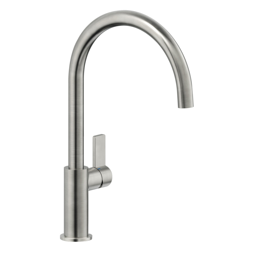 Nobili Flag J Spout Kitchen Tap in Brushed Steel