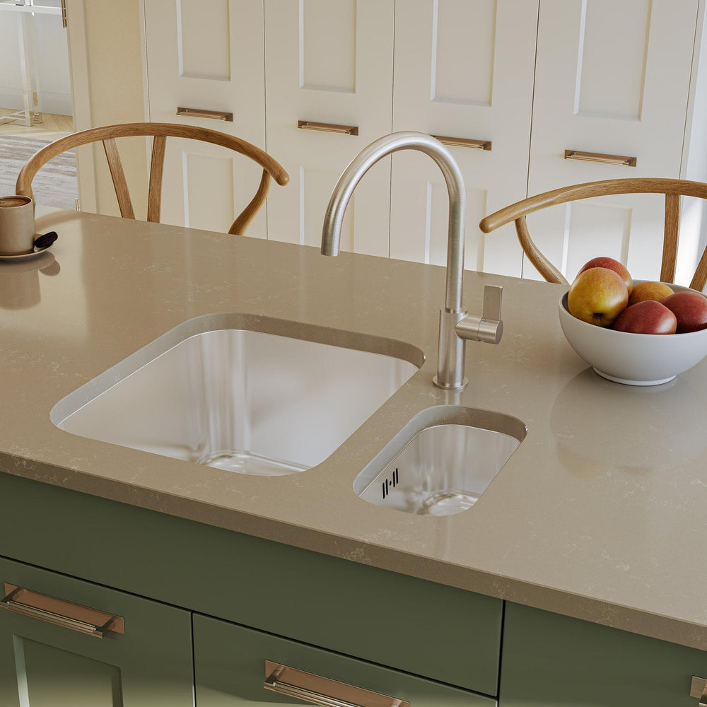 Nobili Flag J Spout Kitchen Tap in Brushed Steel Life Style