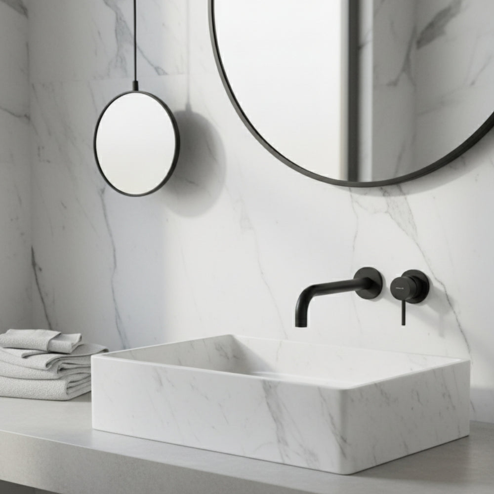 Nobili Live Wall Mounted Contemporary Kitchen Tap in Matt Black Life Style