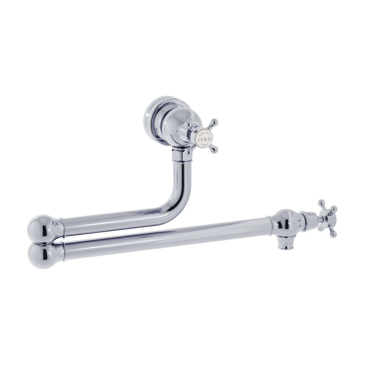 Bidbury & Co. Oakridge Twin Lever Pot Filler With Crosshead Handles