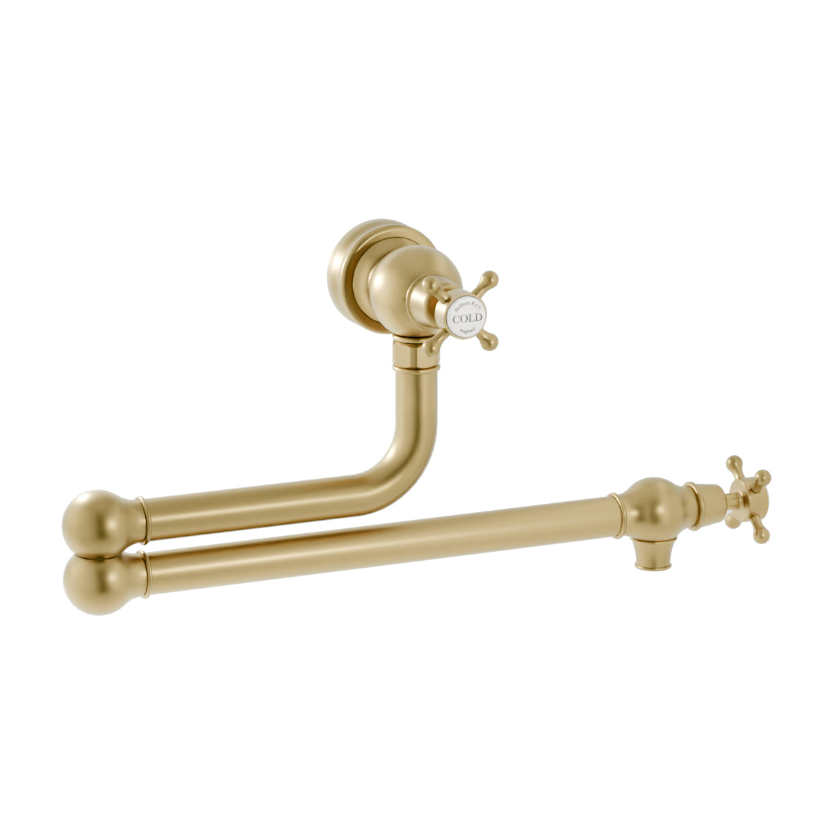 Bidbury & Co. Oakridge Twin Lever Pot Filler With Crosshead Handles