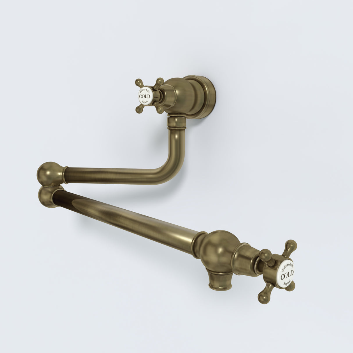 Bidbury & Co. Oakridge Twin Lever Pot Filler With Crosshead Handles