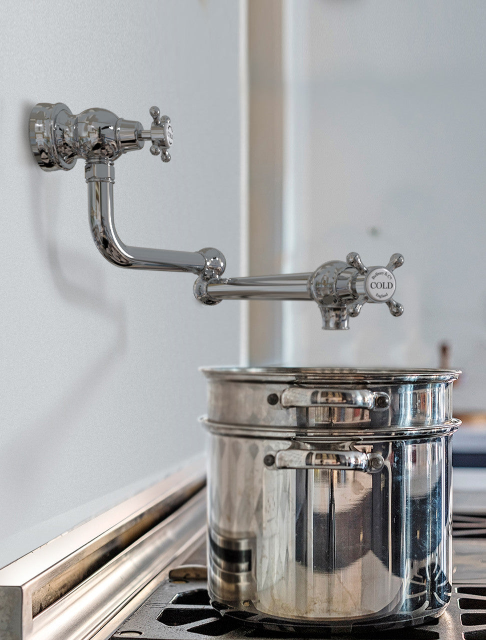 Bidbury & Co. Oakridge Twin Lever Pot Filler With Crosshead Handles